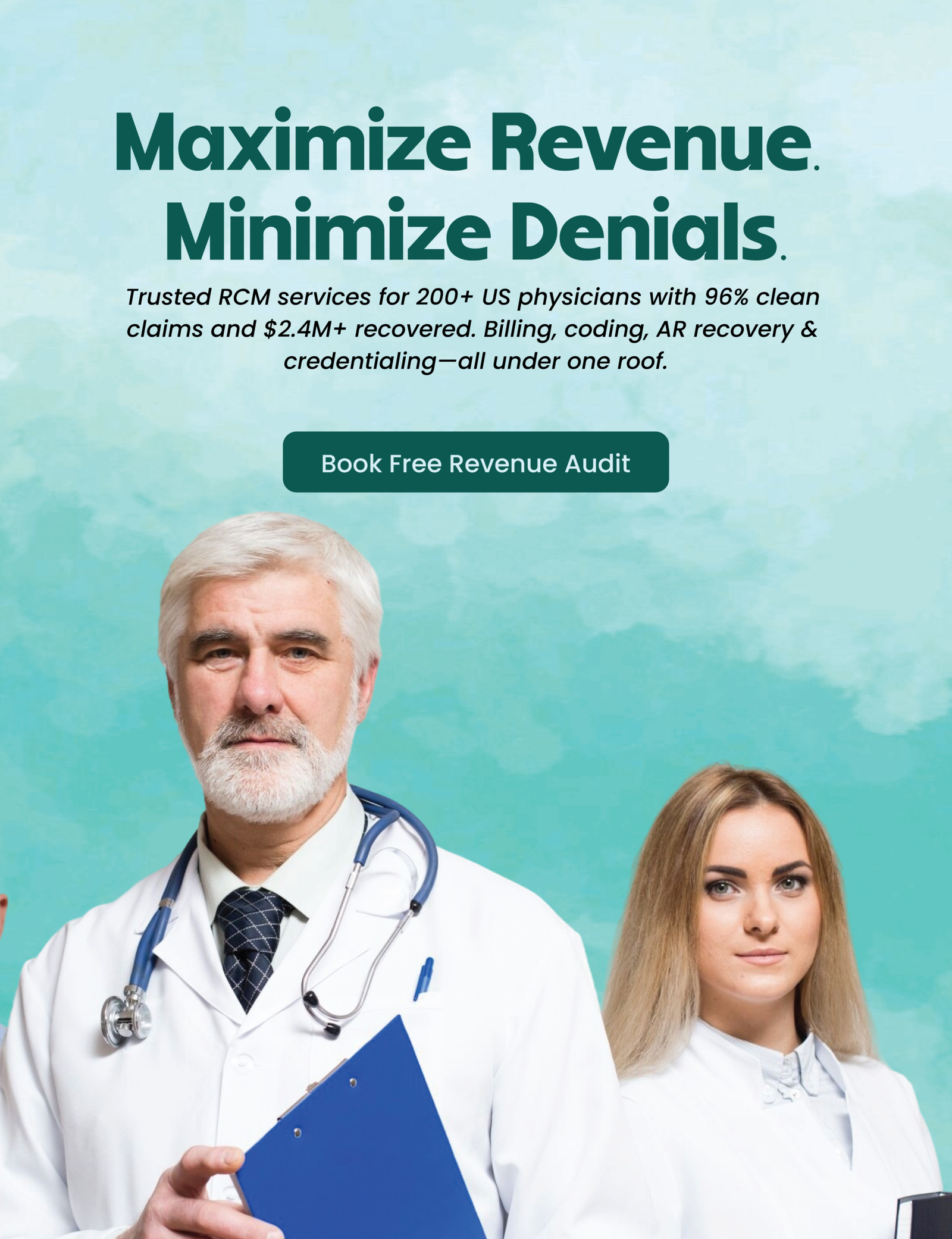 Doctor reviewing minimized claim denials on Eminent Health platform